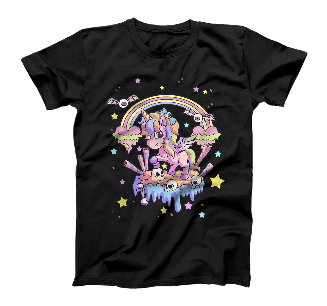 Unicorn Pastel Goth Cute Creepy Gothic Kawaii Menhera Wiccan T-Shirt, Women T-Shirt