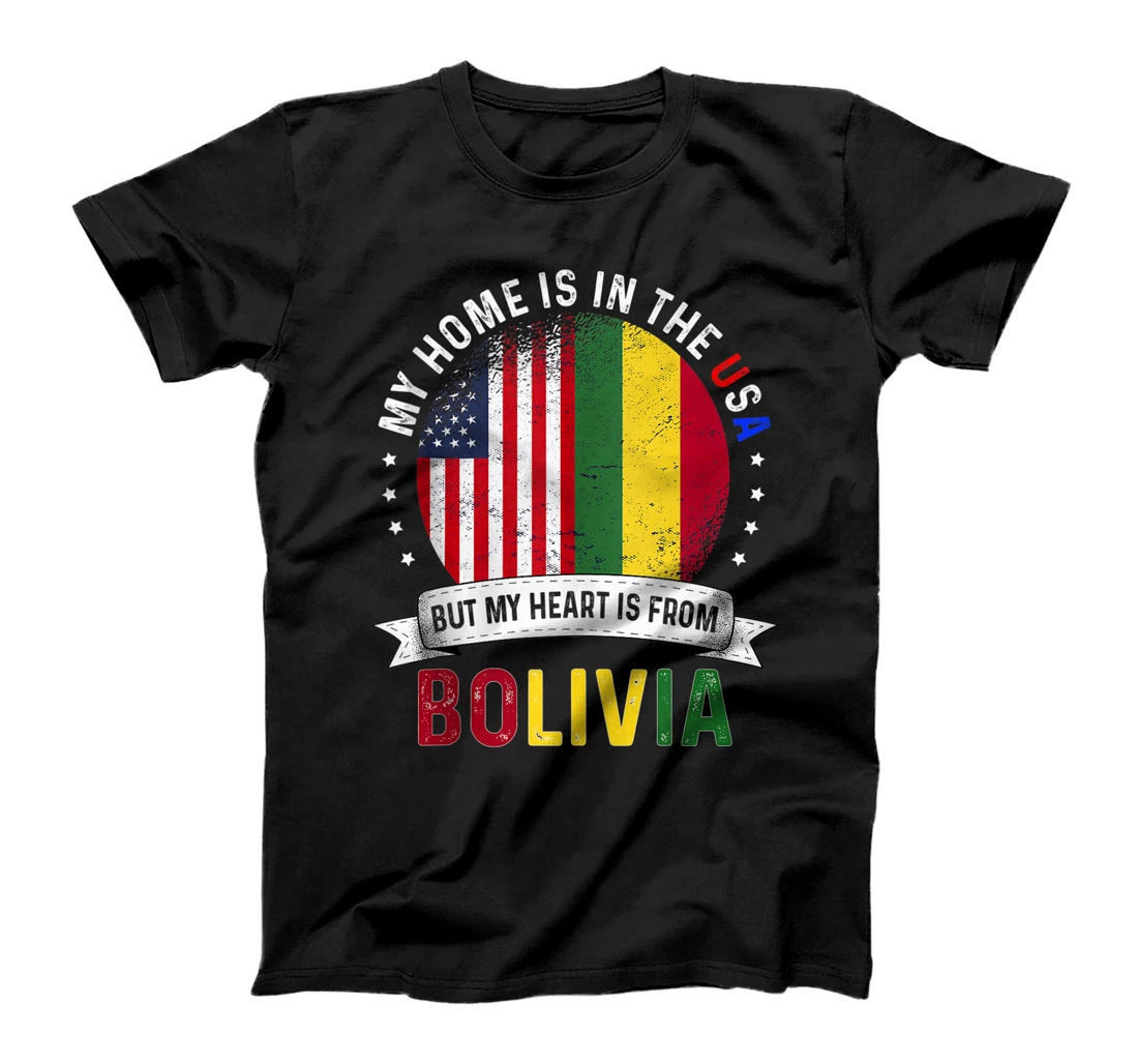 Bolivian American Patriot Heart is from Bolivia Flag T-Shirt, Women T-Shirt