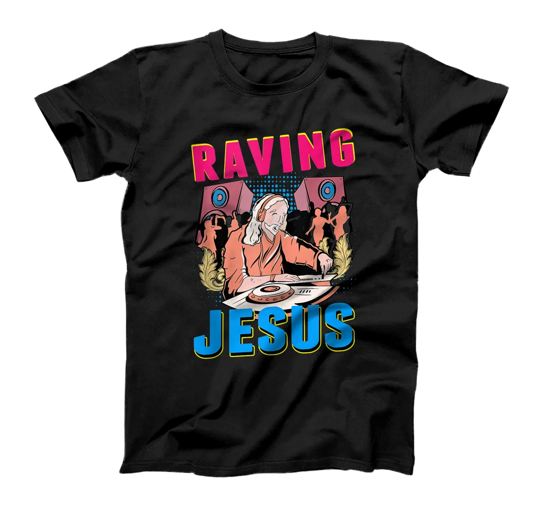 Personalized Jesus Techno Religion Retro Electronic Bass Music T-Shirt, Women T-Shirt