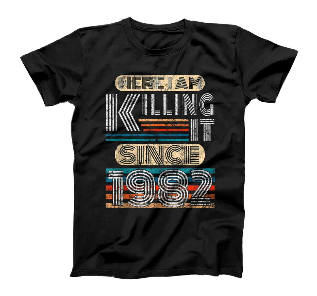 Personalized Born In 1982, Vintage Retro Here I Am Killing It Since 1982 T-Shirt, Women T-Shirt