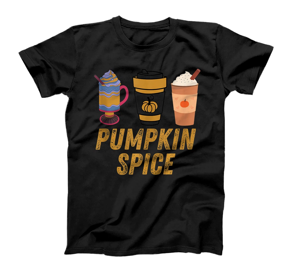 Personalized Pumpkin Spice Coffee Pie Acorns Leaves Fall Autumn Funny T-Shirt, Women T-Shirt