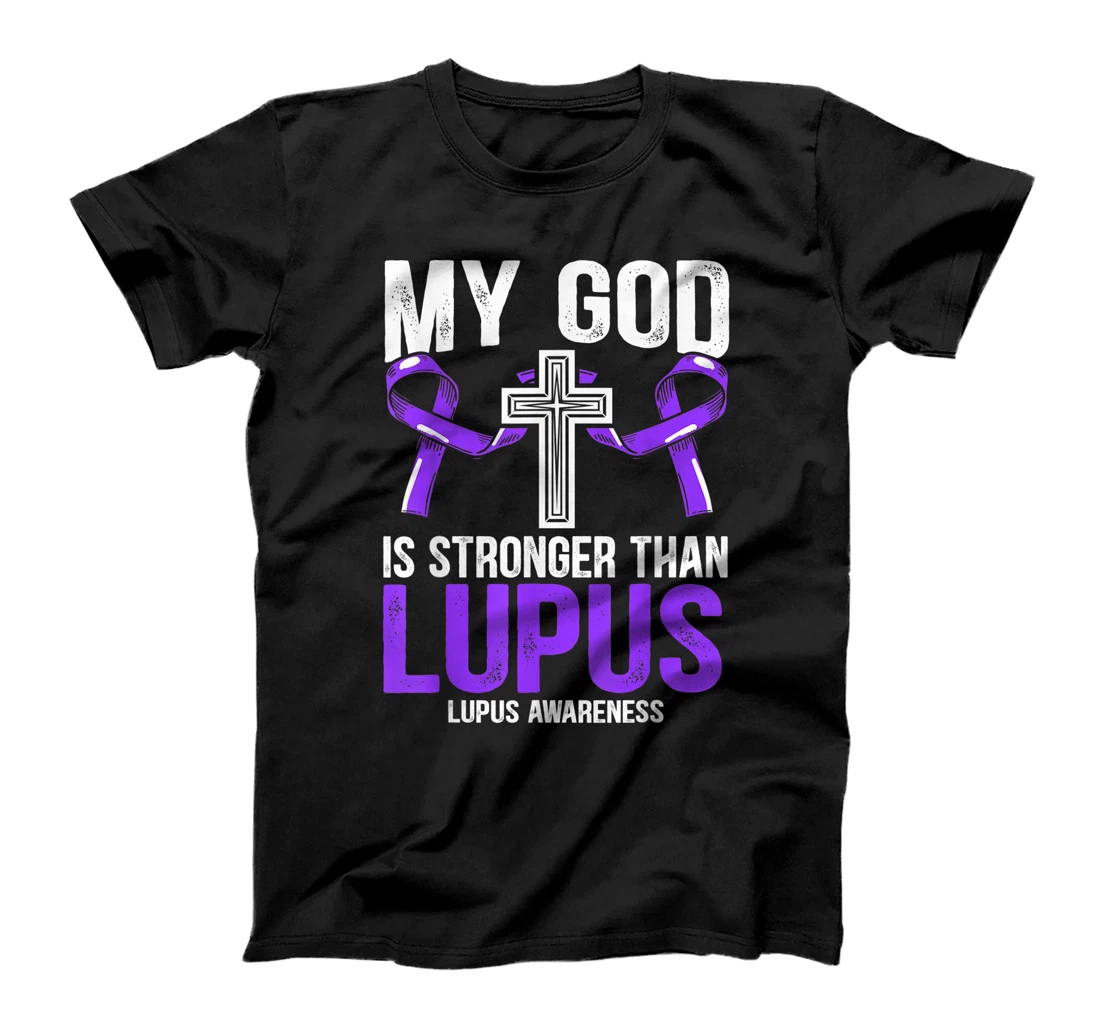 Personalized My God Is Stronger Than Lupus Awareness Christian Believer T-Shirt, Women T-Shirt