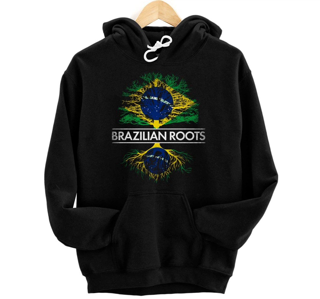 Brazilian Brazil Flag Pride Country Home Family Roots Tree Pullover Hoodie