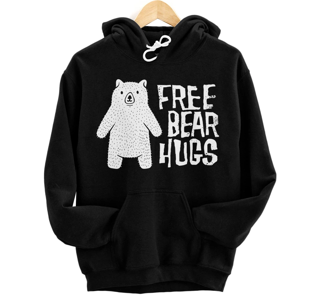 Free Bear Hugs / Hand-Drawn Bear / Polar Bear Hug Doodle Pullover Hoodie