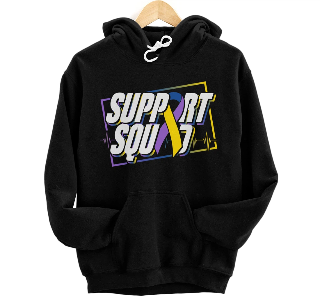 Personalized Support Squad - Bladdert Cancer Awareness Family Support Pullover Hoodie