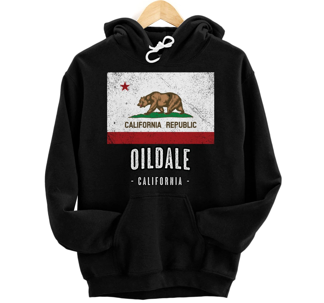 Personalized OILDALE - California | Cali City Souvenir - CA Flag Top Pullover Hoodie