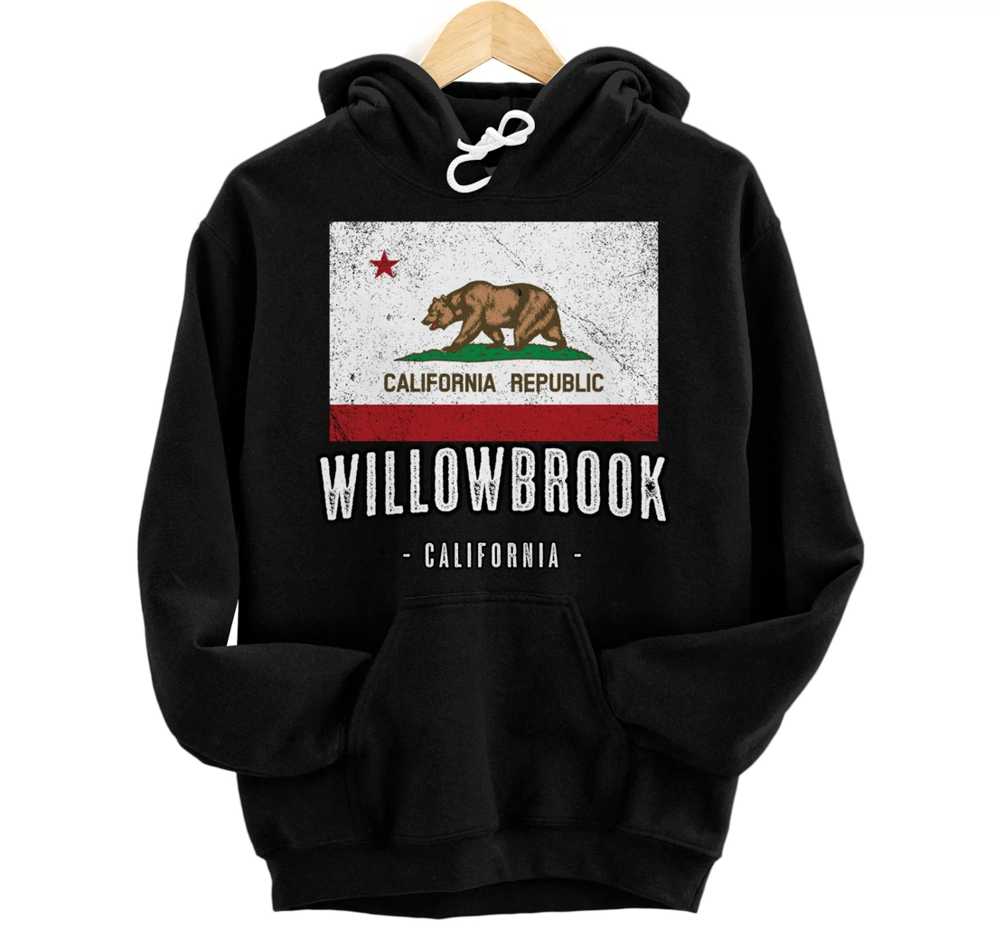 Personalized WILLOWBROOK - California | Cali City Souvenir - CA Flag Top Pullover Hoodie