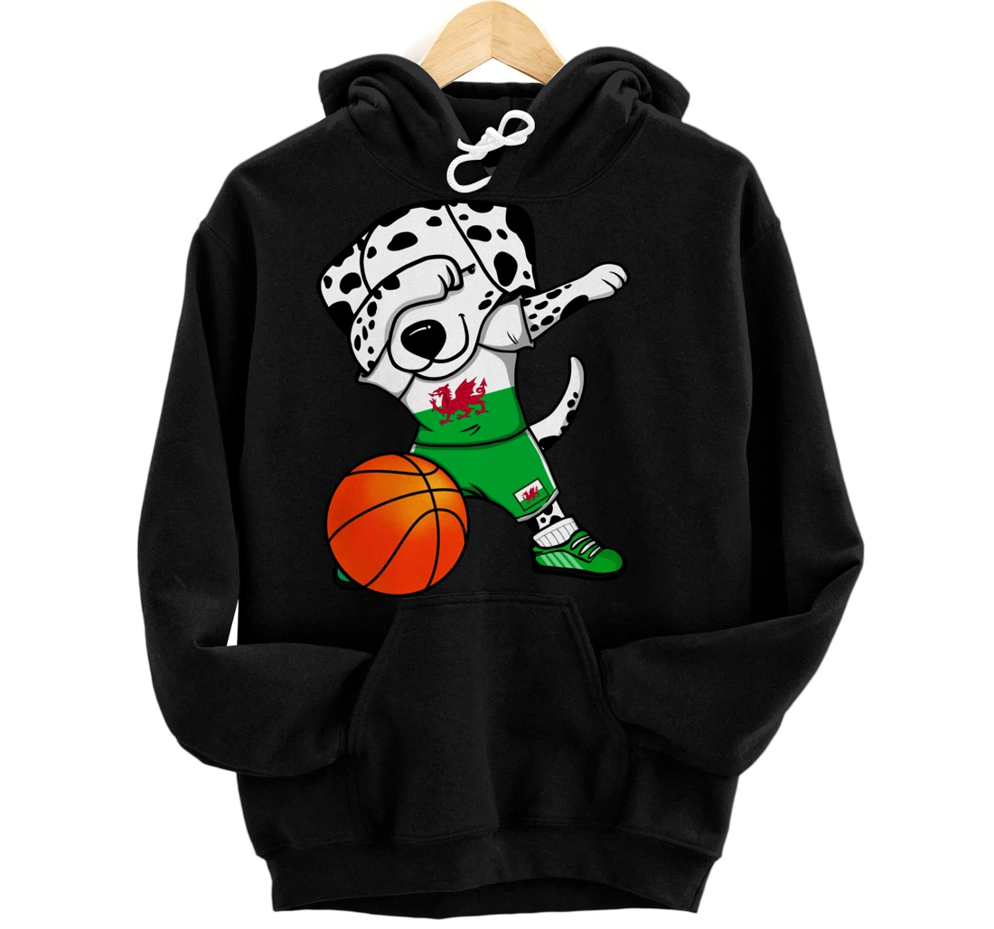Personalized Dabbing Dalmatian Dog Wales Basketball Fans Jersey Sport Pullover Hoodie