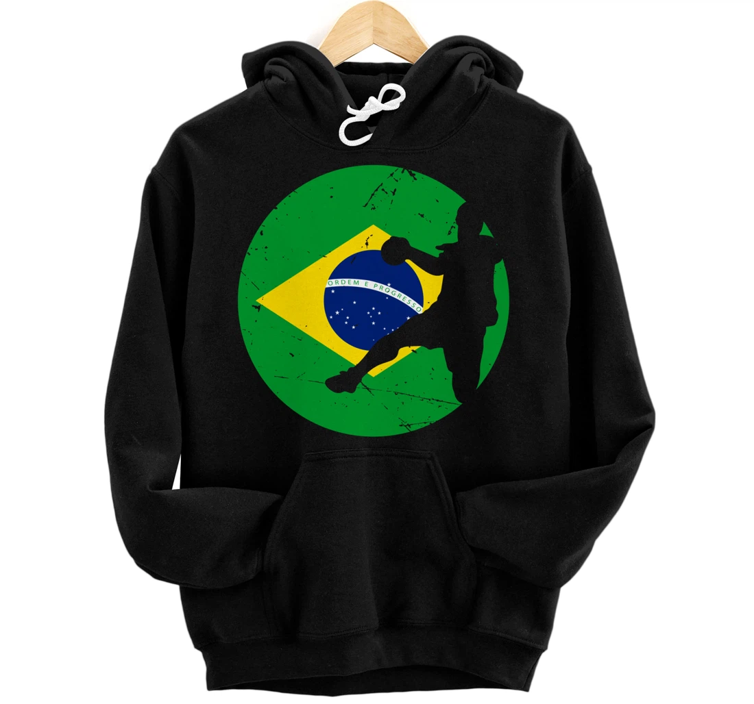 Personalized Vintage Brazil Silhouette Handball Brasil Supporters Players Pullover Hoodie