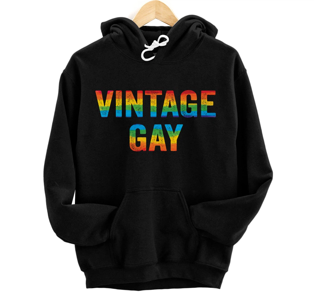 Personalized Funny LGBTQ Distressed LGBT Gay Pride Month Vintage Gay Pullover Hoodie