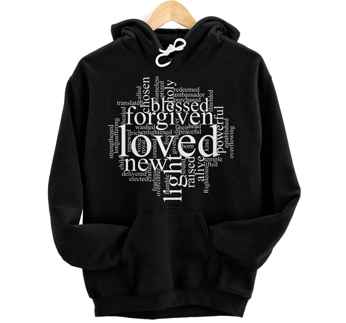 Who I Am In Christ Inspirational Word Art Christian Faith Pullover Hoodie