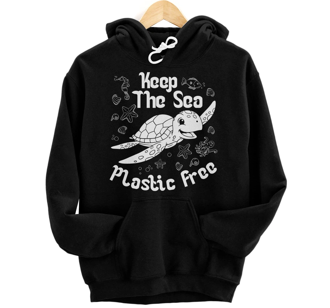 Ocean Keep The Sea Plastic Free Turtle Lover Family Matching Pullover Hoodie