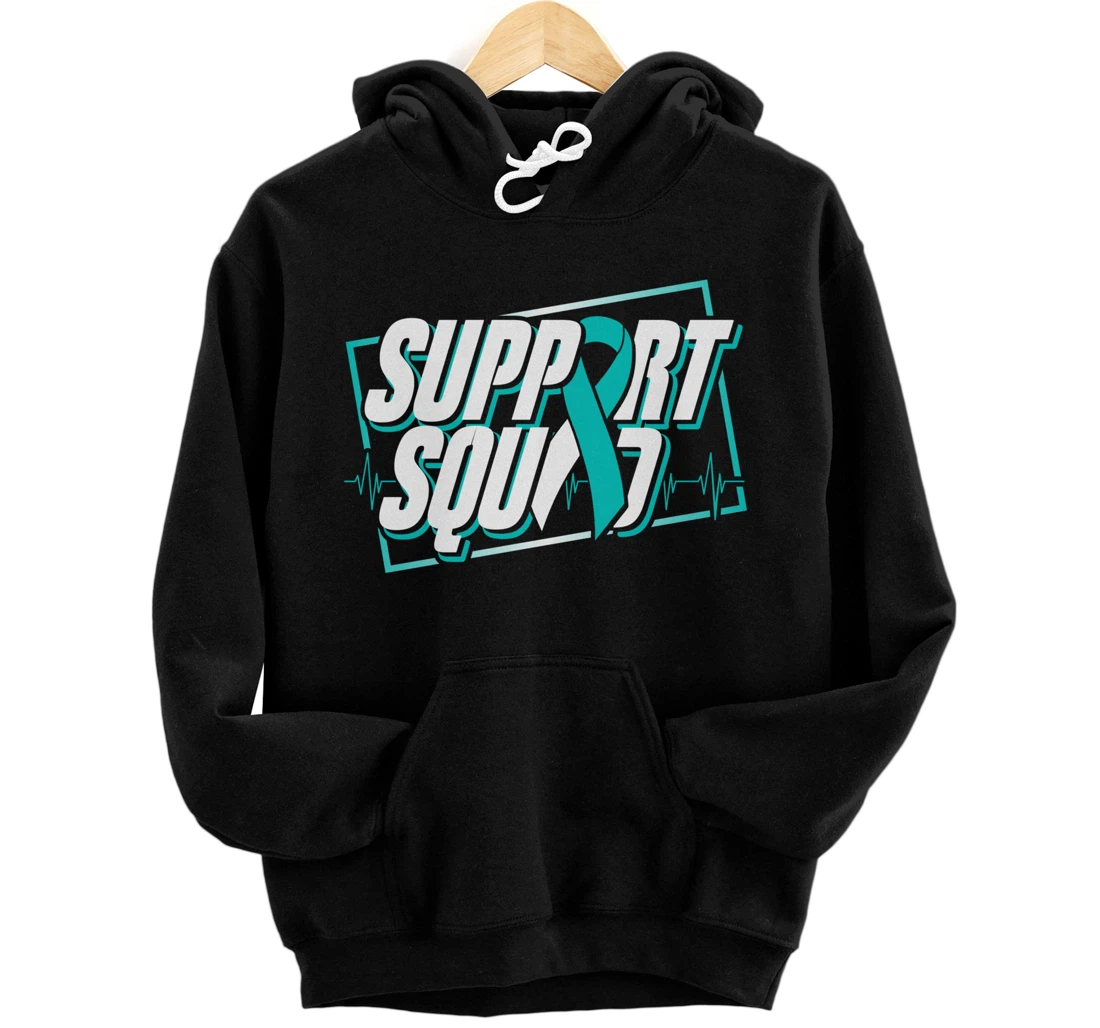 Personalized Support Squad - Cervical Cancer Awareness Family Support Pullover Hoodie