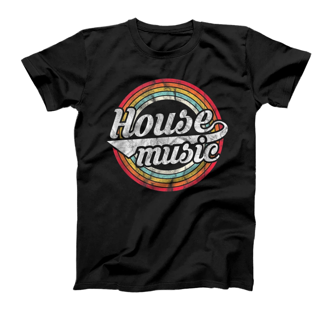 Personalized House Music - Vintage Retro Rainbow DJ EDM Rave Festival T-Shirt, Women T-Shirt