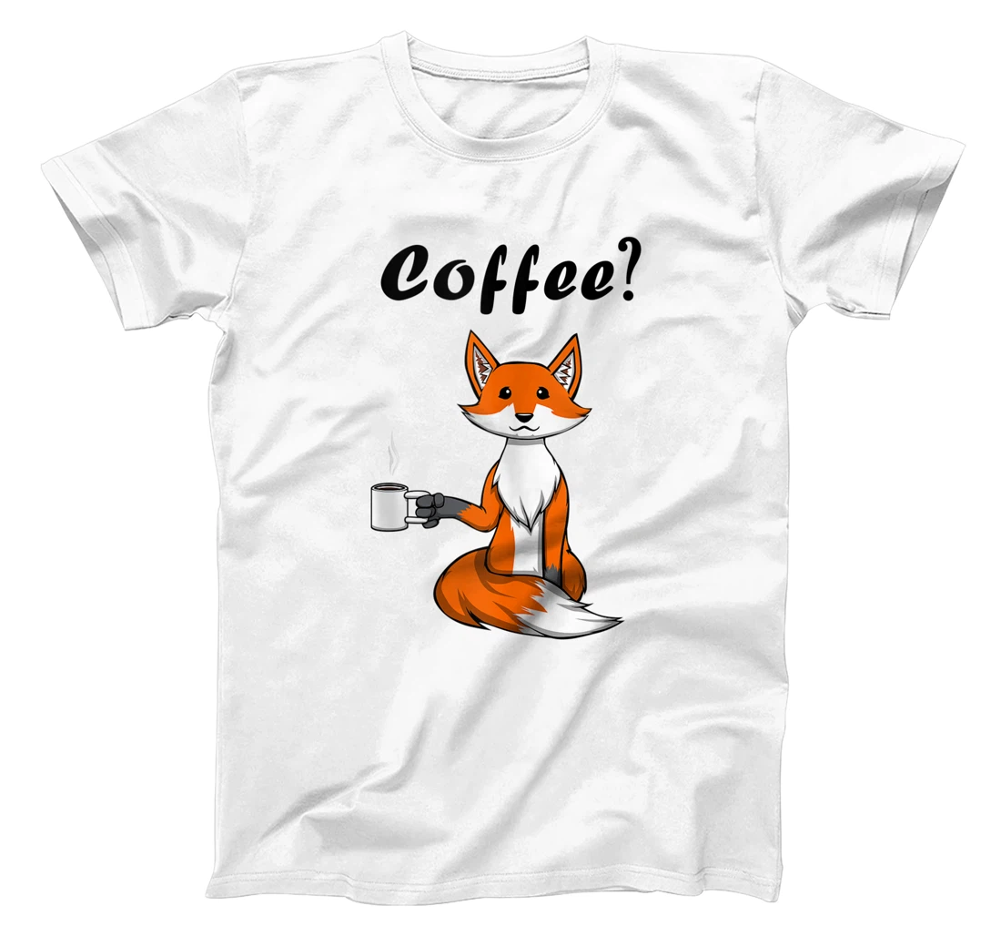 Personalized Cute Fox Coffee Tired Monday Lazy T-Shirt, Women T-Shirt