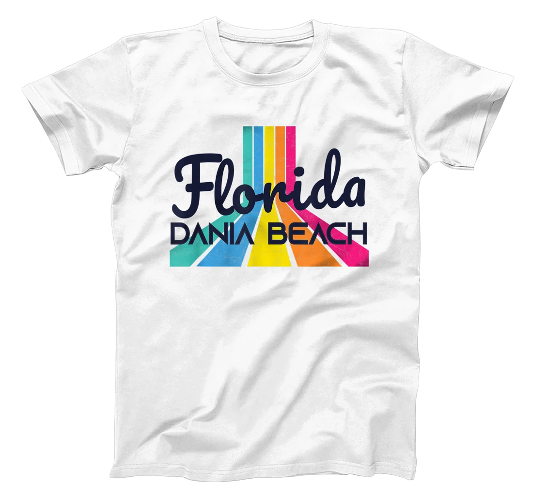 Personalized Womens Retro Stripes Dania Beach FL Coastal Vintage Dania Beach Fun T-Shirt, Kid T-Shirt and Women T-Shirt