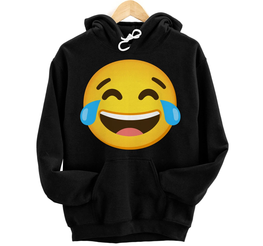 Personalized Emoticon Laughing Tears Face with Tears of Joy Gift Pullover Hoodie