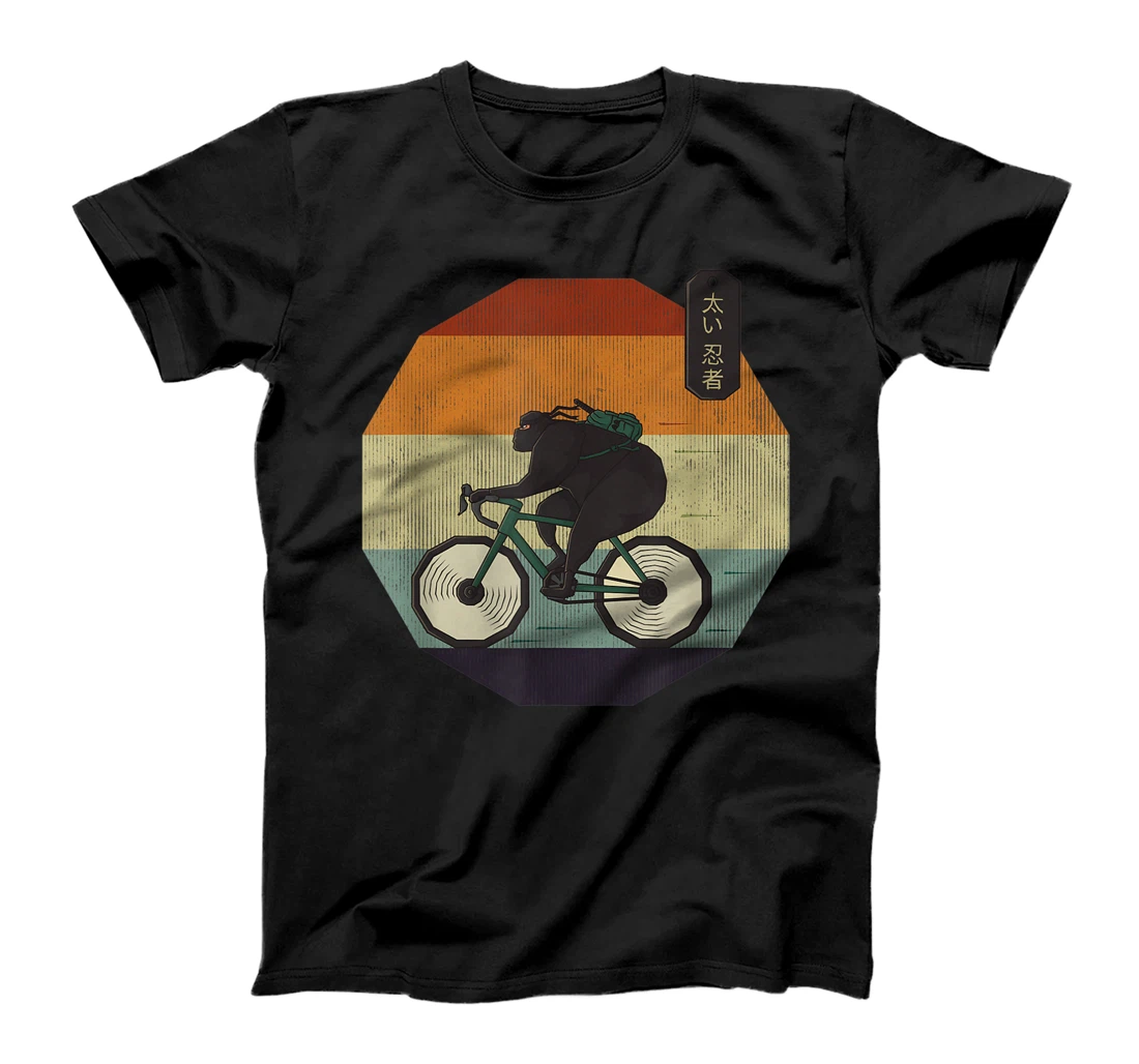 Personalized Funny Vintage Cycling Japanese Fat Shinobi Ninja Cyclist T-Shirt, Kid T-Shirt and Women T-Shirt