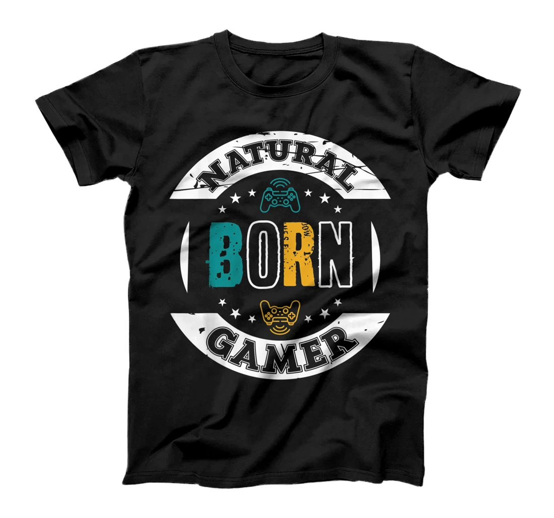 Personalized Natural Born Gamer Gaming T Shirts For Video Games Lovers T-Shirt, Kid T-Shirt and Women T-Shirt