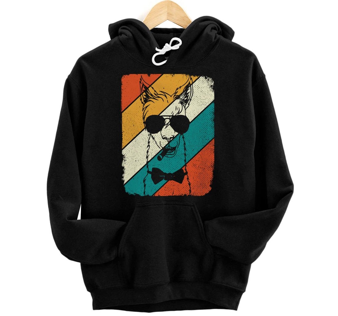 Personalized Llama Cool Retro Style Llama Pullover Hoodie