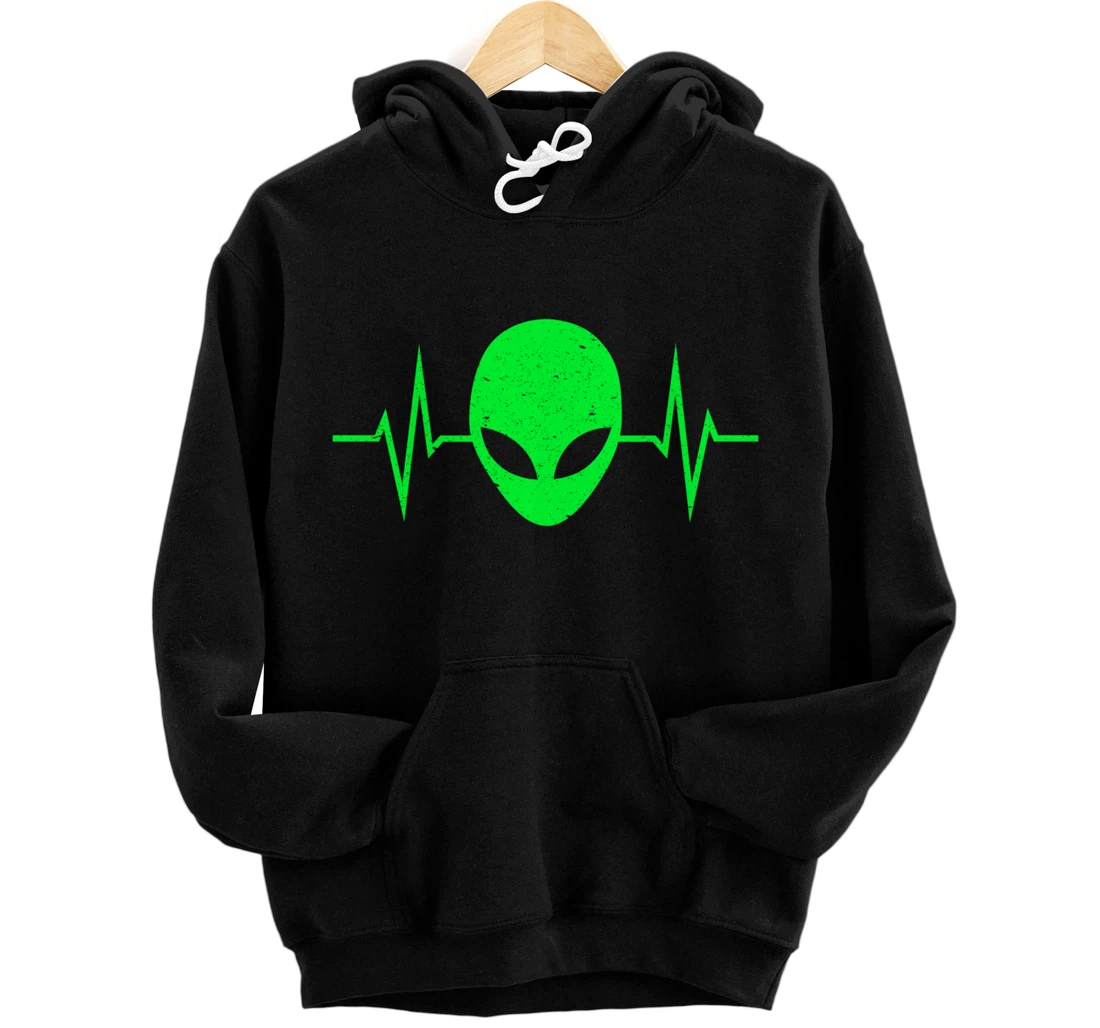 Personalized Alien Heartbeat Pullover Hoodie