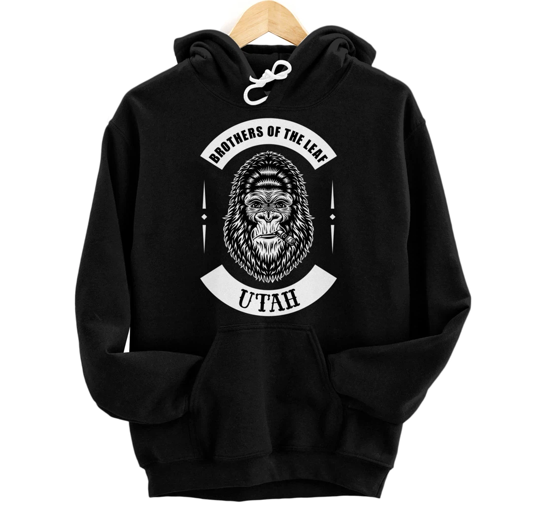 Personalized Brother's of the Leaf Utah Gorilla Smoking Cigar Ape Pullover Hoodie