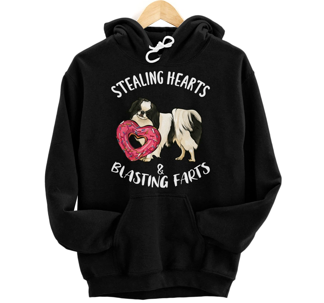 Personalized Stealing Hearts Blasting Farts Japanese Chin Valentines Day Pullover Hoodie