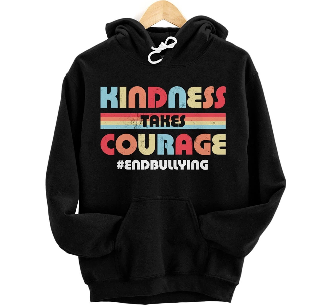 Personalized Kindness Takes Courage Positive Inspirational Retro Vintage Pullover Hoodie