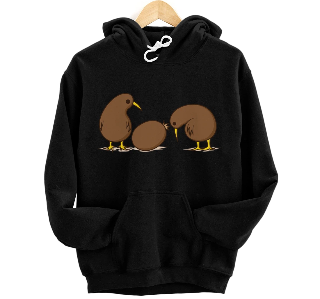 Personalized Two Kiwi Birds with one Kiwi Fruit Pullover Hoodie