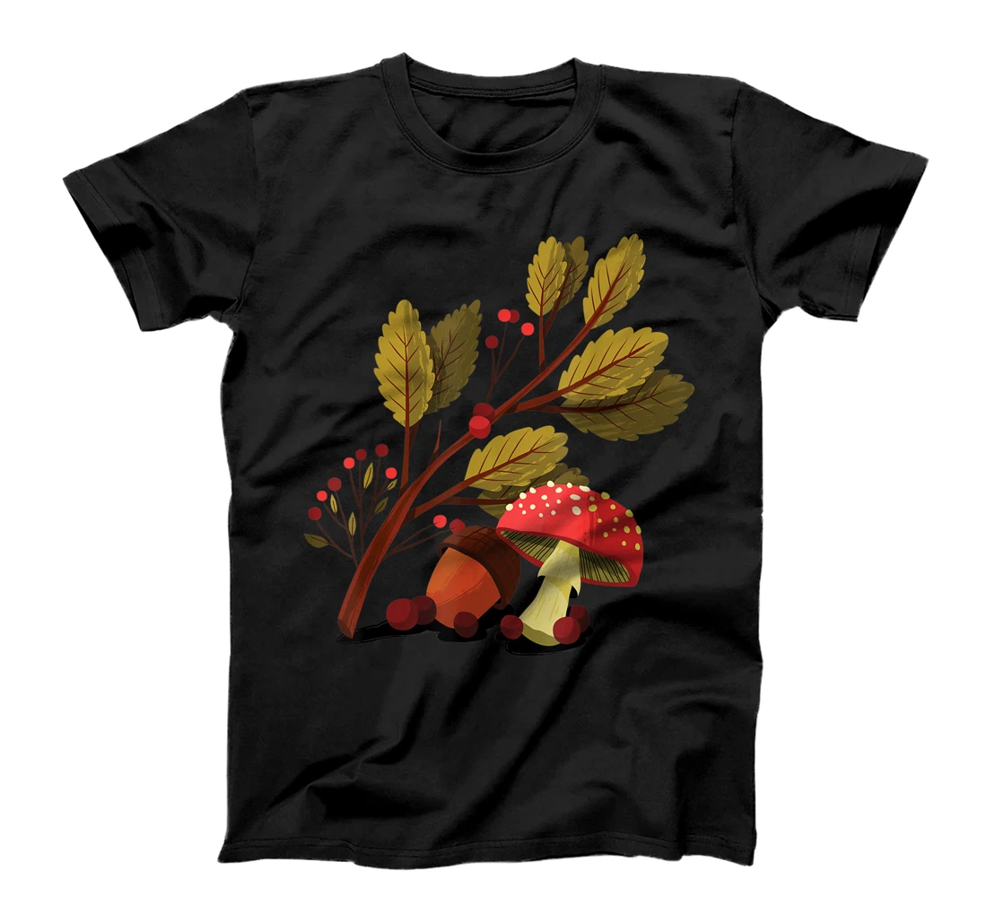 Cottagecore Autumn Magical Mushroom T-Shirt, Women T-Shirt