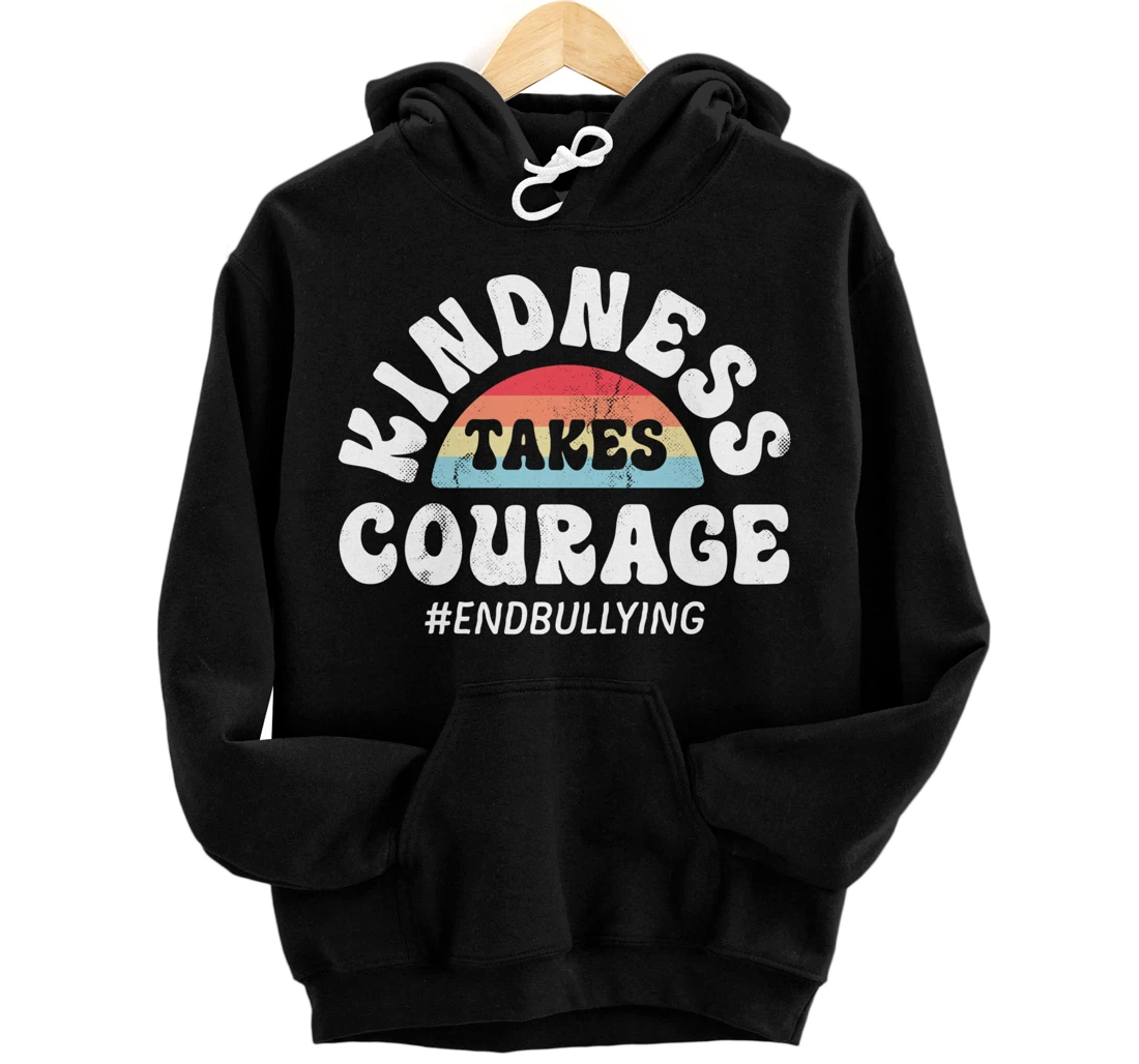 Personalized Kindness Takes Courage Positive Inspirational Retro Vintage Pullover Hoodie