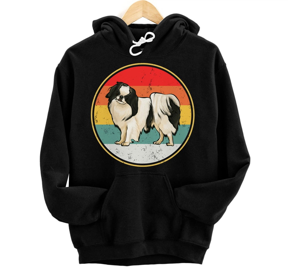 Personalized Vintage Retro Sunset Japanese Chin Dog Pullover Hoodie