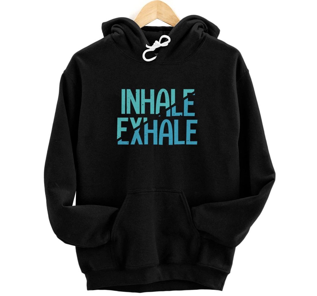 Personalized Inhale Exhale Funny Yoga Master Yoga Exercises Meditation Pullover Hoodie