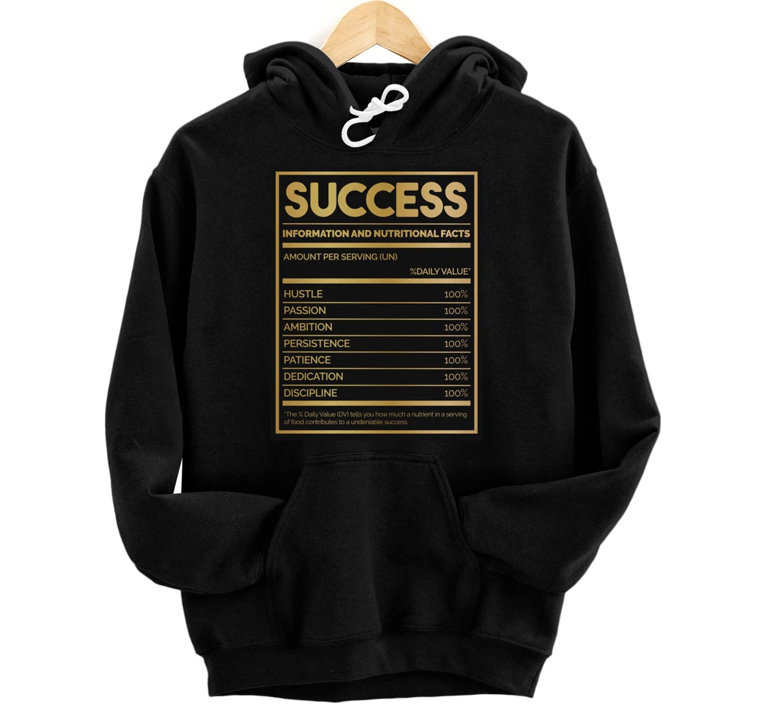 Personalized Success Nutritional Facts Pullover Hoodie