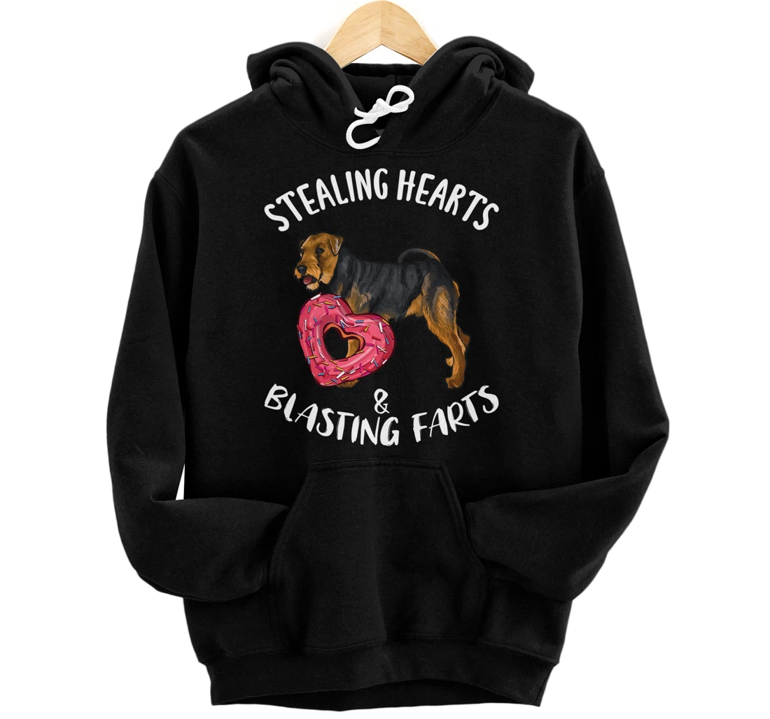 Personalized Stealing Hearts Blasting Farts Welsh Terrier Valentines Day Pullover Hoodie