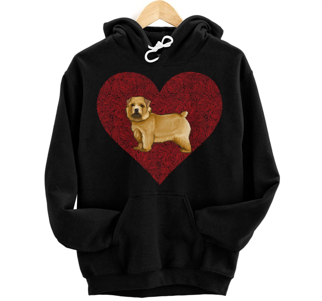 Personalized Norwich Terrier Valentines Day Dog Love Fingerprint Pullover Hoodie