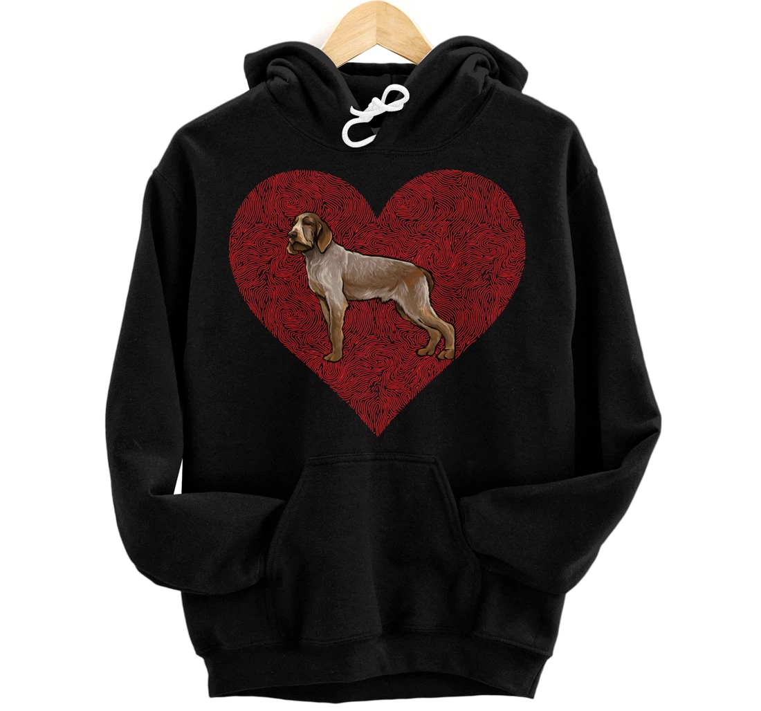 Personalized Spinoni Italiani Valentines Day Dog Love Fingerprint Pullover Hoodie