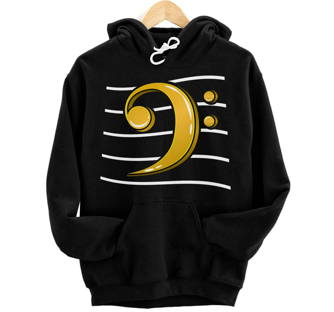 Personalized Bass Clef Headphones Notes Music Song Musician Pullover Hoodie