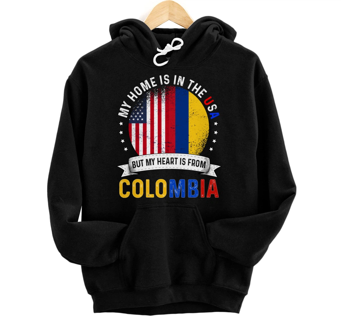 Personalized Colombian American Patriot Heart is from Colombia Flag Pullover Hoodie