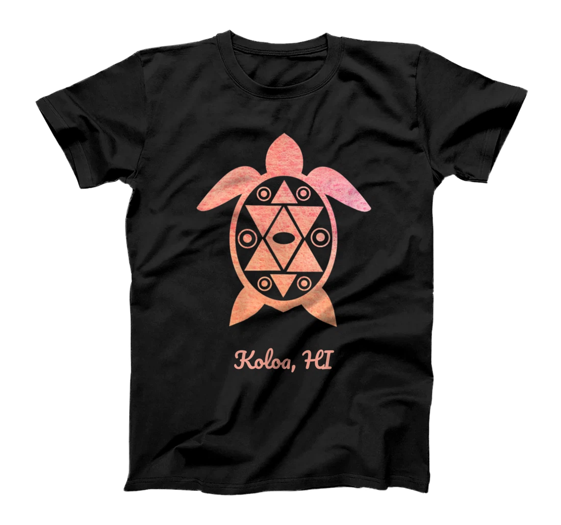 Koloa, HI Geometric Pink Tribal Art Save The Sea Turtle T-Shirt, Kid T-Shirt and Women T-Shirt