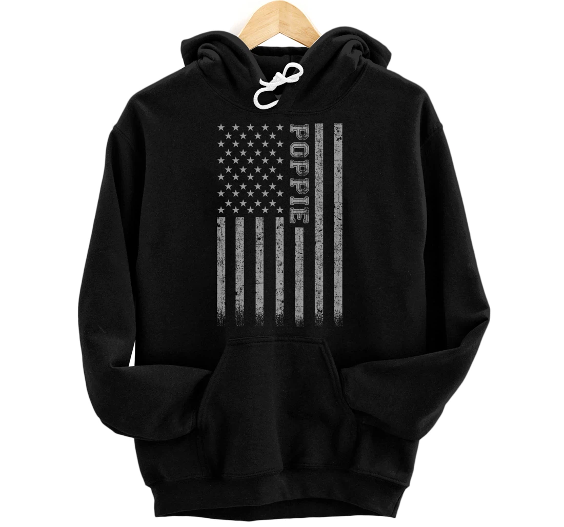 Personalized Poppie American Flag Pullover Hoodie