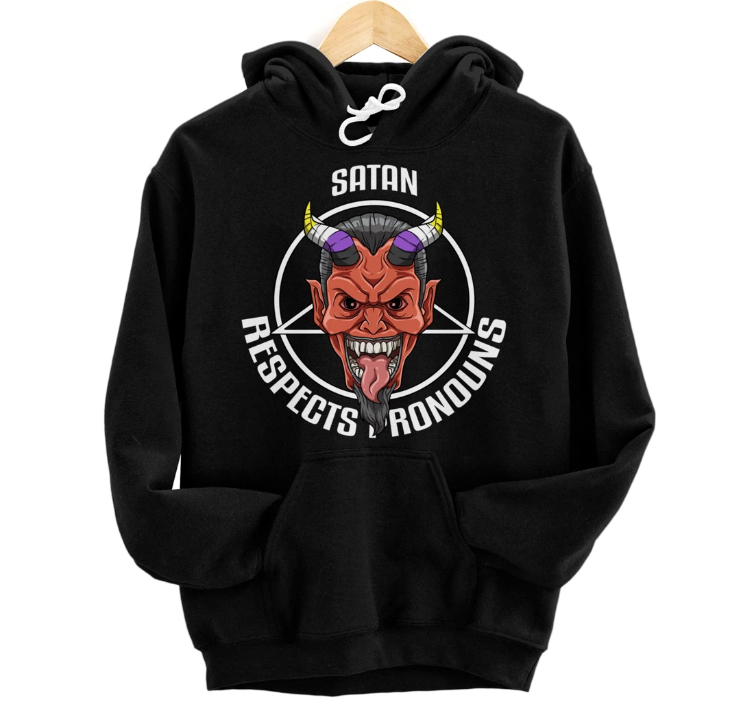 Personalized Funny Non Binary Goth Devil Satan Pullover Hoodie