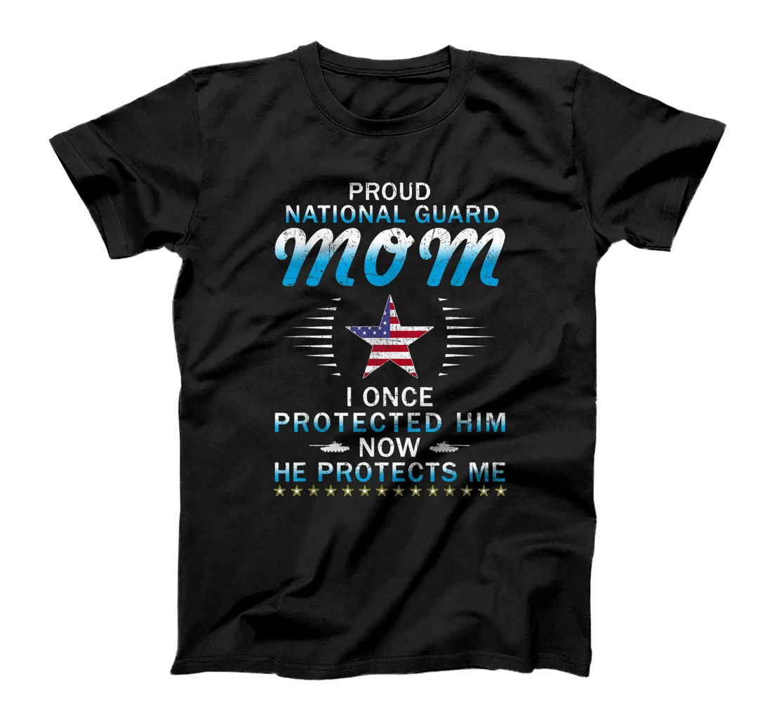 Proud National Guard Mom I Protected Him Camouflage Army T-Shirt, Women T-Shirt