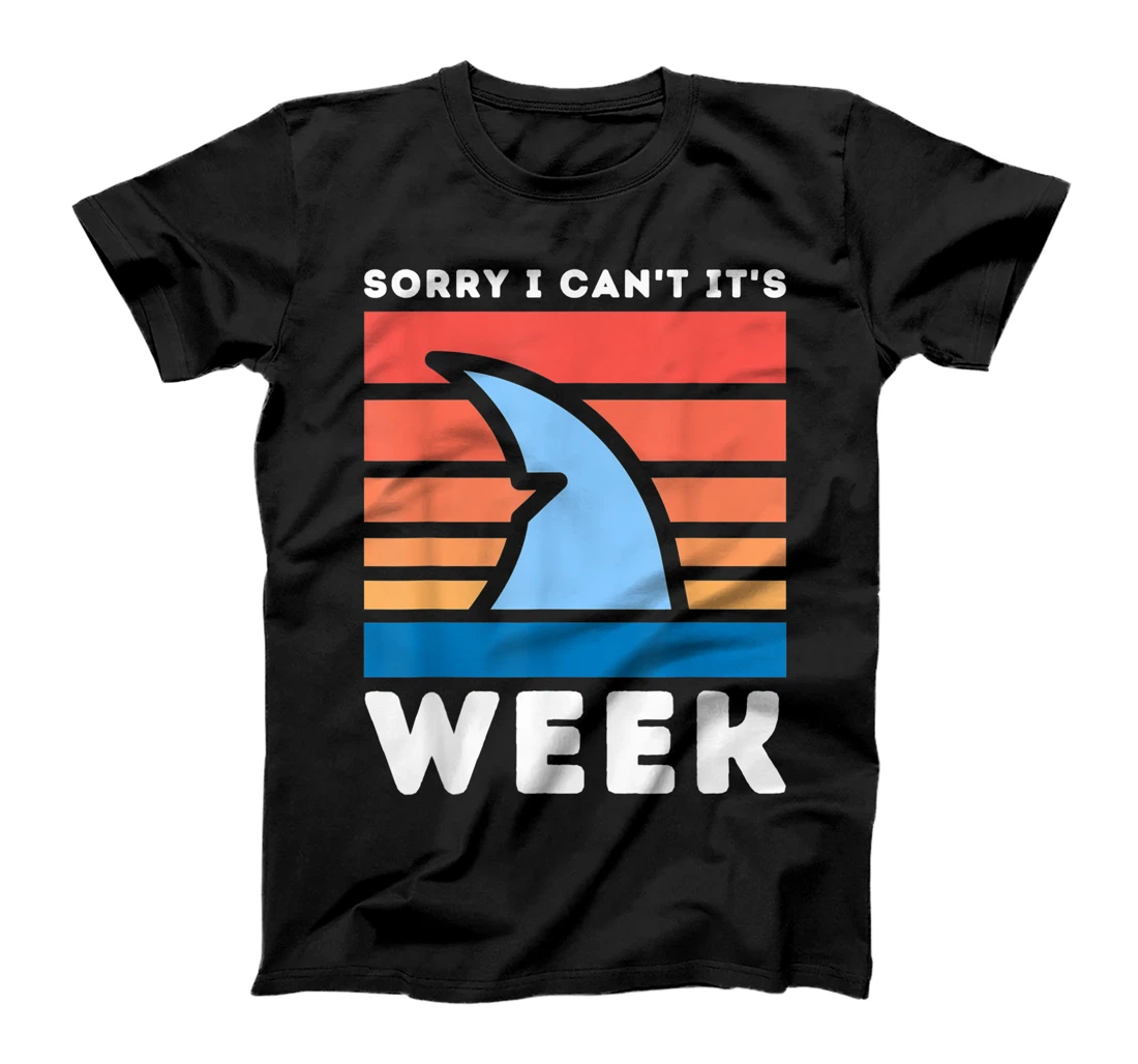 Sorry I Can It's Week Funny Shark Sea Vintage T-Shirt, Women T-Shirt