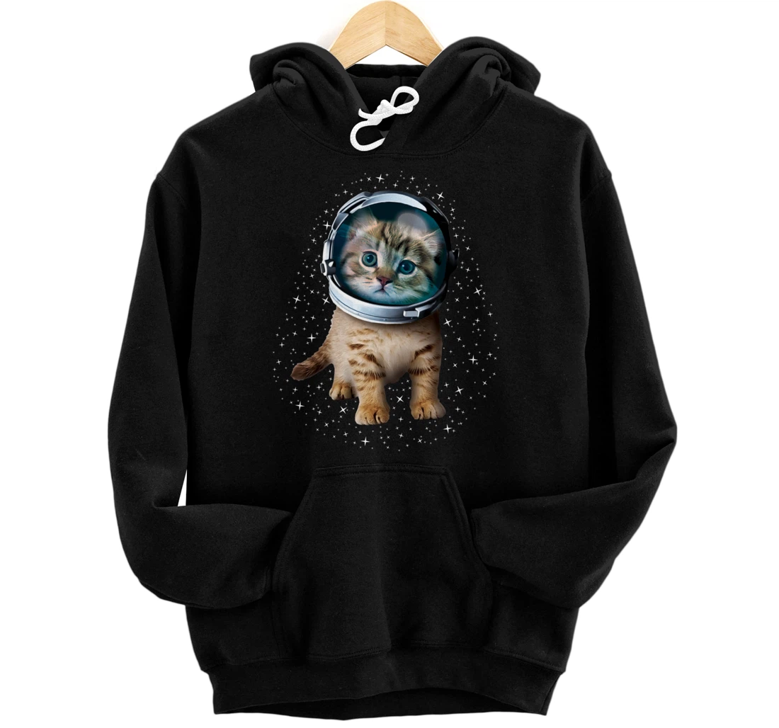 Personalized Astronaut Cat Astrology Space Galaxy Women Girls Cute Kitten Pullover Hoodie