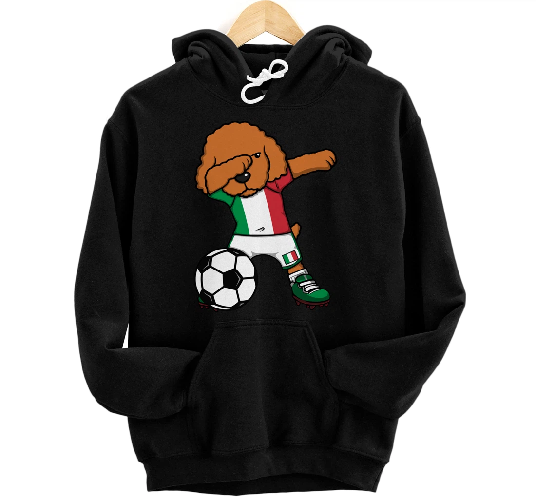 Personalized Dabbing Poodle Dog Italy Soccer Lover Jersey Football Fans Pullover Hoodie
