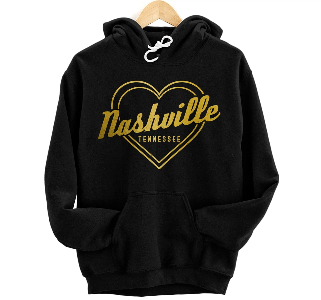 Personalized Nashville Tennessee TN Heart Music City Vintage Nash Girls Pullover Hoodie
