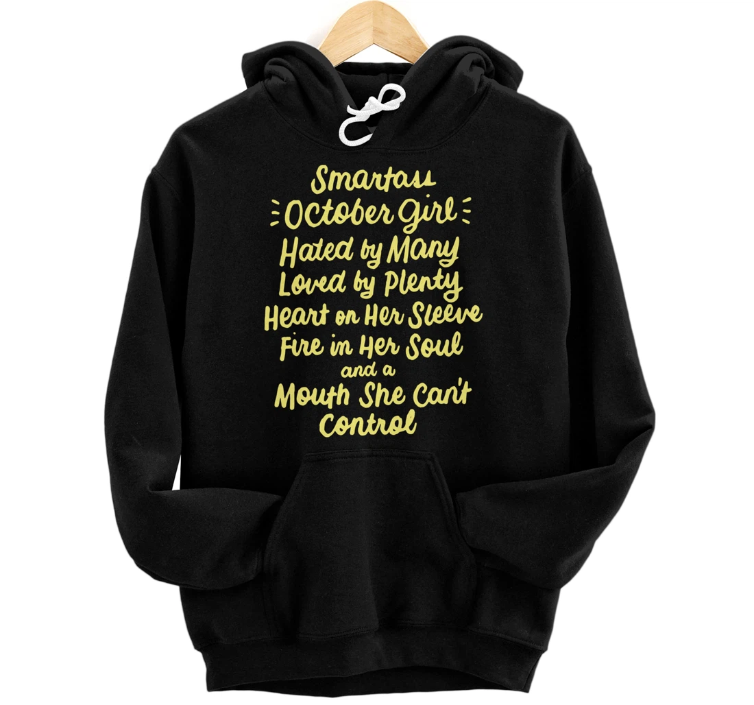 Personalized Smartass October Girl Gift For Women Pullover Hoodie