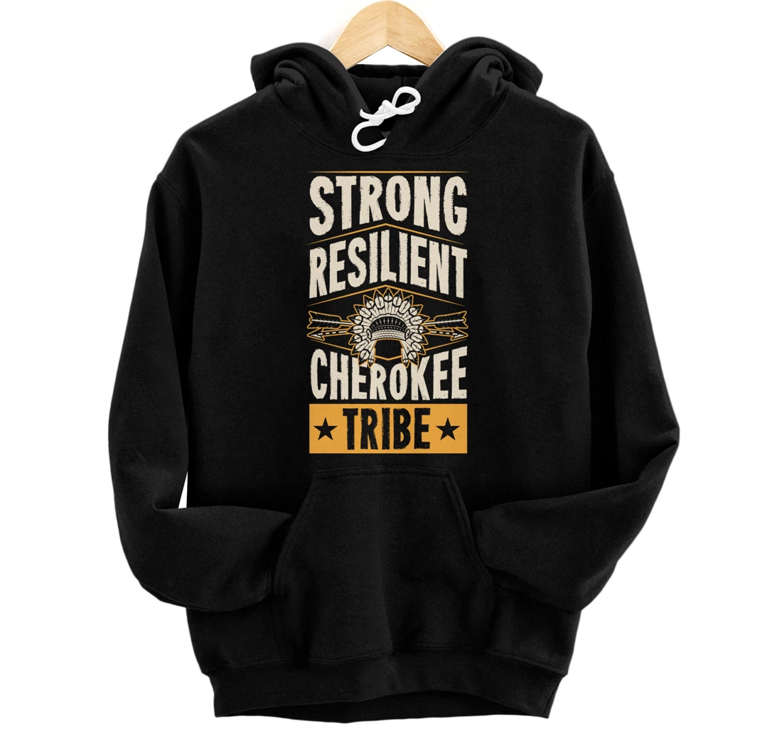 Personalized Strong Resilient Cherokee Tribe Pride Native Tribal Pattern Pullover Hoodie