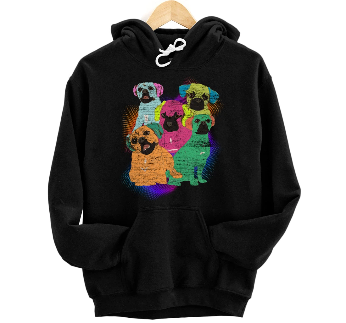 Personalized Cute Animal Lover Pet Parent Puggle Owner Colorful Puggle Pullover Hoodie